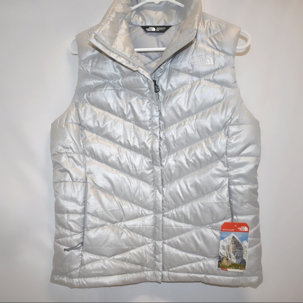 The North Face silver insulated vest